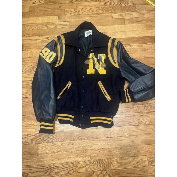 Northern Port Huron Band Varsity Letterman Jacket Michigan Wool With Medals - Picture 1 of 16